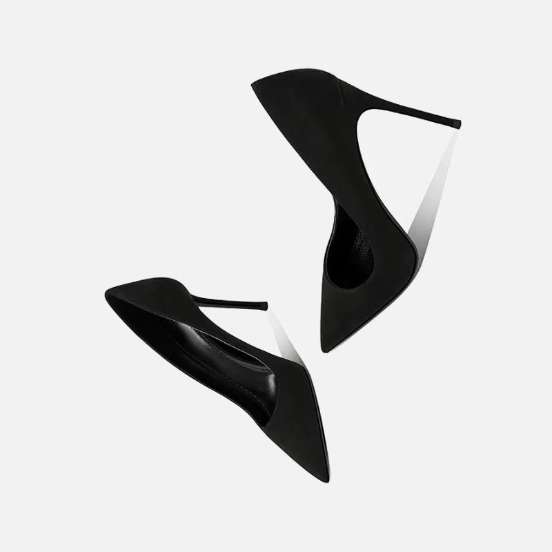 Women'S Shoes Professional - Nuevos tacones altos de gamuza negra,