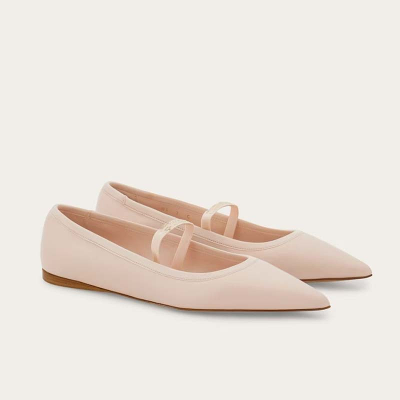 Ribbon Tie Heel - Zapatos planos de Ballet para Mujer,