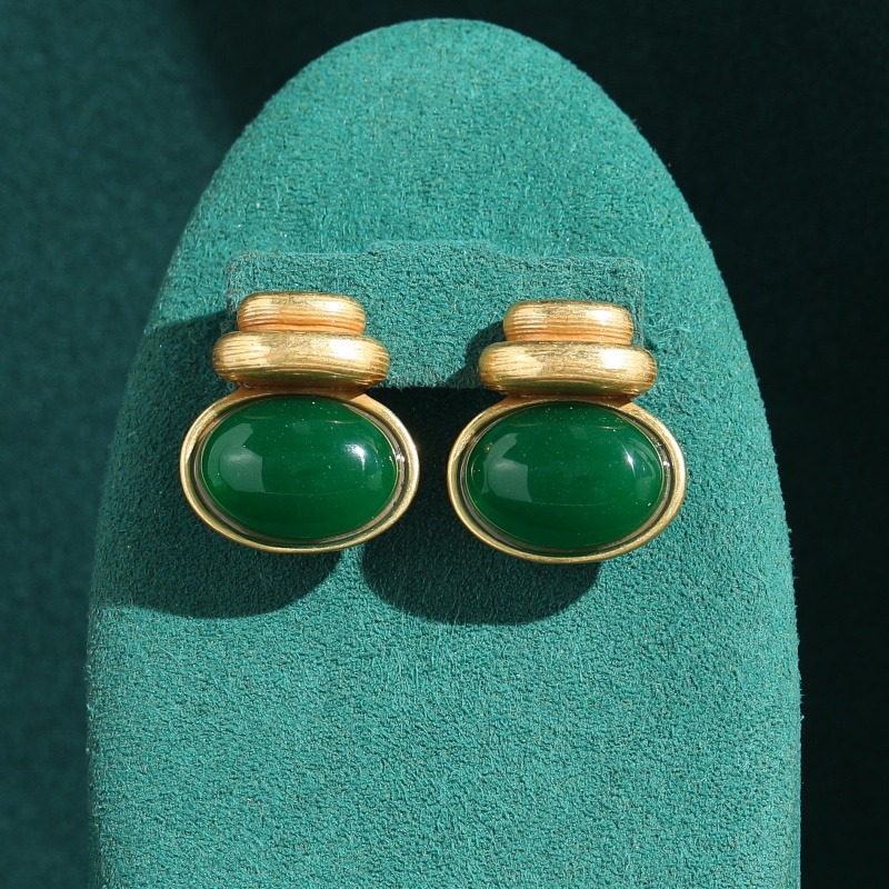 Women'S Shoes Louis Vuitton - Pendientes de Moneda de Ágata Verde