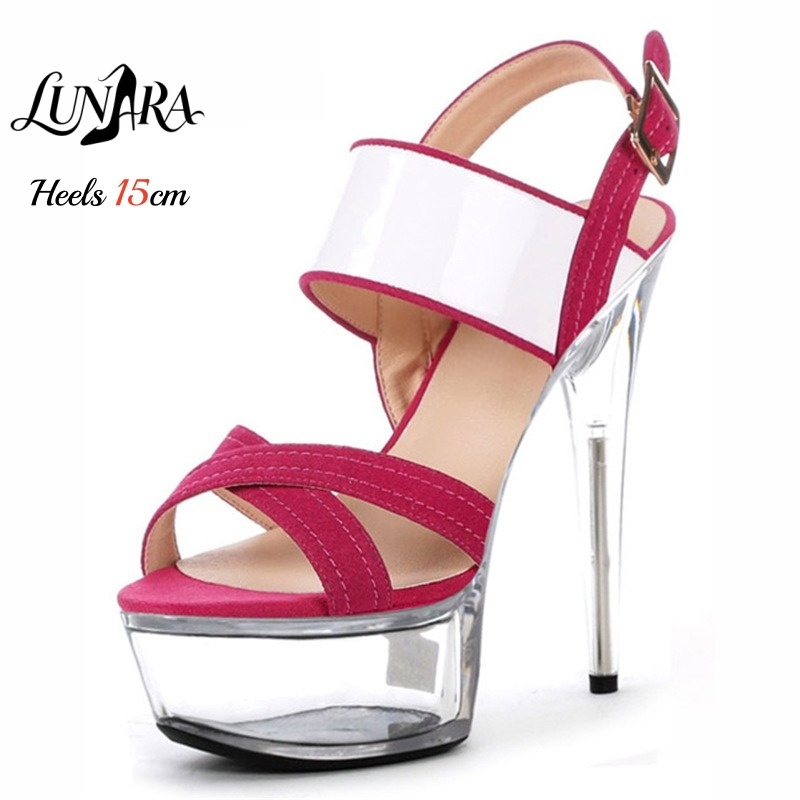 Platform Mule Heel - Sandalias de Plataforma Transparente de 15