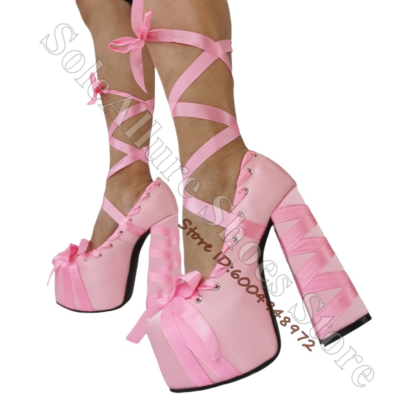 Zapatos de tacón de plataforma - Ribbon Tie Heel reseña y precio