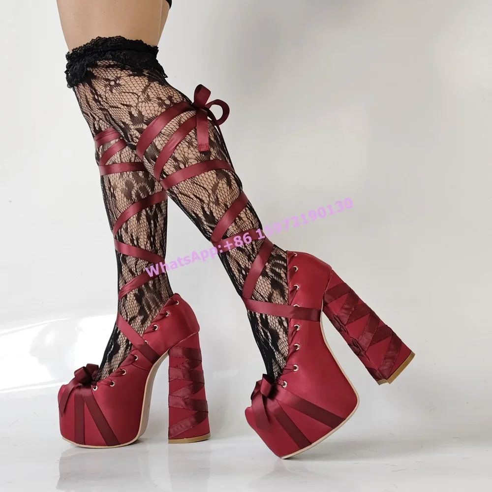 Zapatos de tacón con plataform - Ribbon Tie Heel reseña y precio