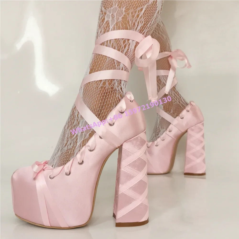 Zapatos de tacón con plataform - Ribbon Tie Heel reseña y precio