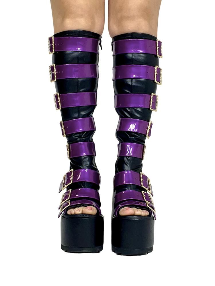 Estilo Punk púrpura punta redo - Women'S Shoes Veja reseña y precio