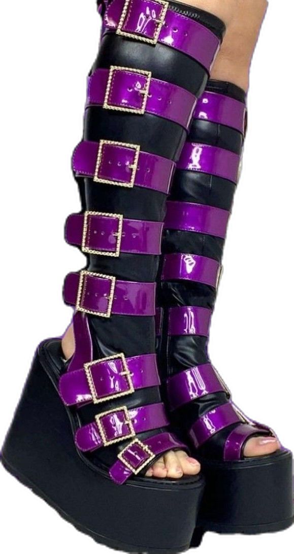 Estilo Punk púrpura punta redo - Women'S Shoes Veja reseña y precio