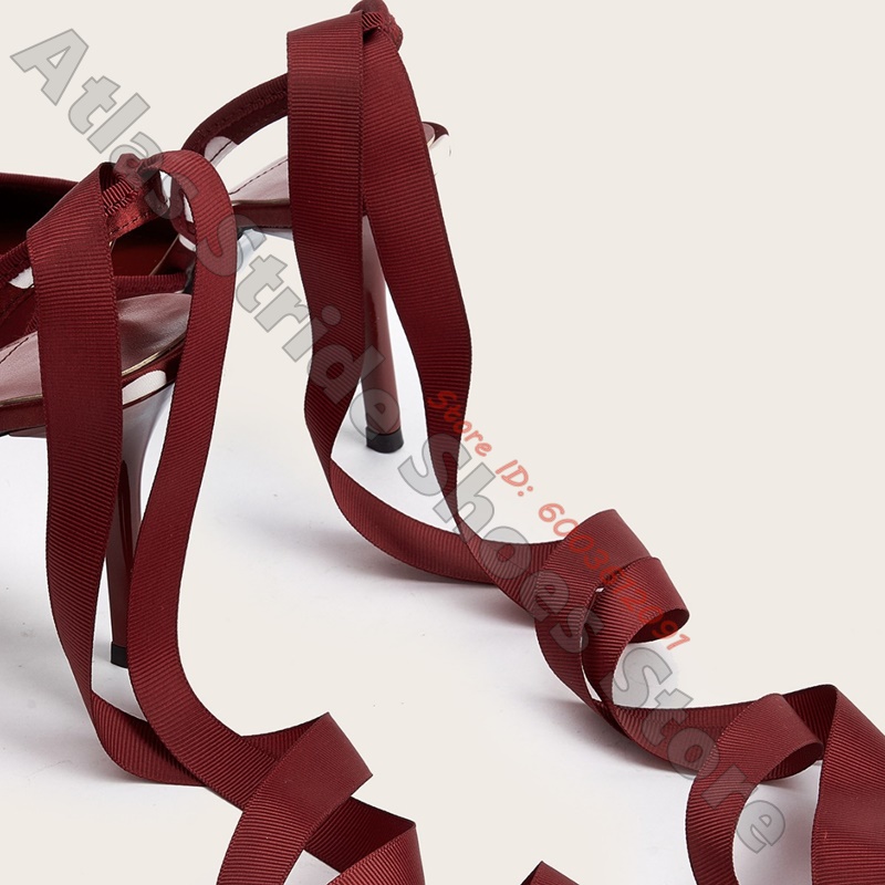 Sandalias de tacón de aguja fi - Ribbon Tie Heel reseña y precio