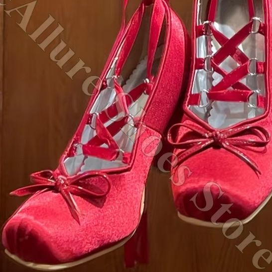 Zapatos de ballet para mujer,  - Ribbon Tie Heel reseña y precio
