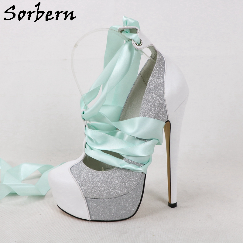Sorbern, zapatos de tacón blan - Ribbon Tie Heel reseña y precio