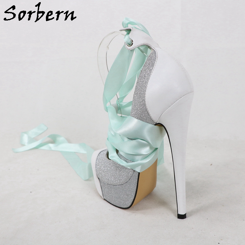 Sorbern, zapatos de tacón blan - Ribbon Tie Heel reseña y precio