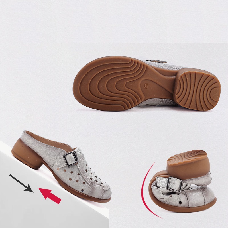 Nuevas sandalias de cuero vacu - Women Shoes Mules reseña y precio